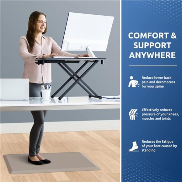 KitchenClouds Kitchen Mat Cushioned Anti Fatigue Rug 17.3"x28" Waterproof - Picture 4 of 8